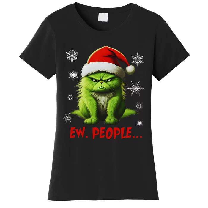 Christmas Cat Ew People Meowy Cat Lovers Women's T-Shirt