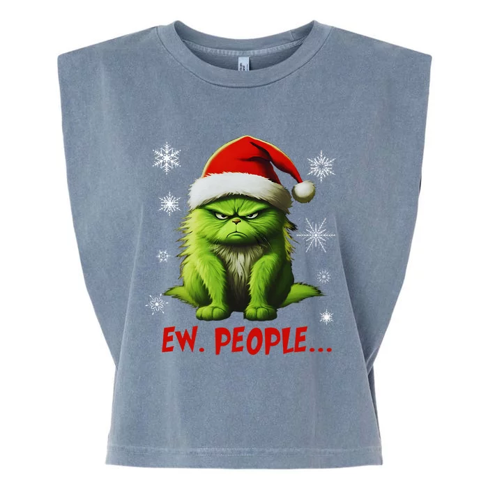 Christmas Cat Ew People Meowy Cat Lovers Garment-Dyed Women's Muscle Tee