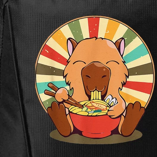 Cute Capybara Eating Ramen Funny Animal Anime Manga City Backpack