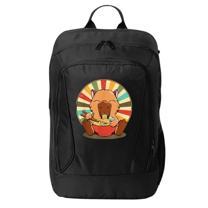 Cute Capybara Eating Ramen Funny Animal Anime Manga City Backpack