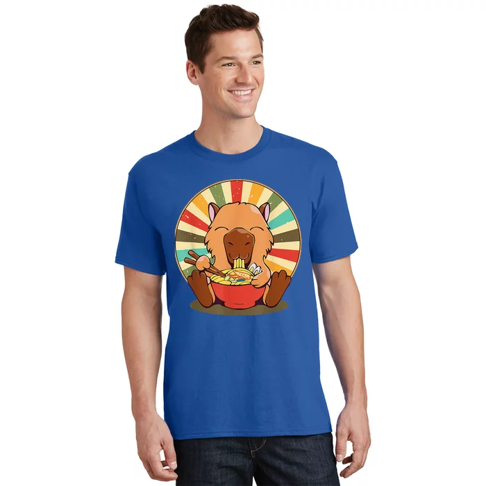 Cute Capybara Eating Ramen Funny Animal Anime Manga T-Shirt