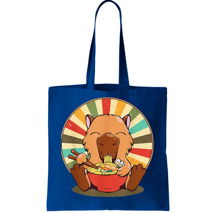 Cute Capybara Eating Ramen Funny Animal Anime Manga Tote Bag