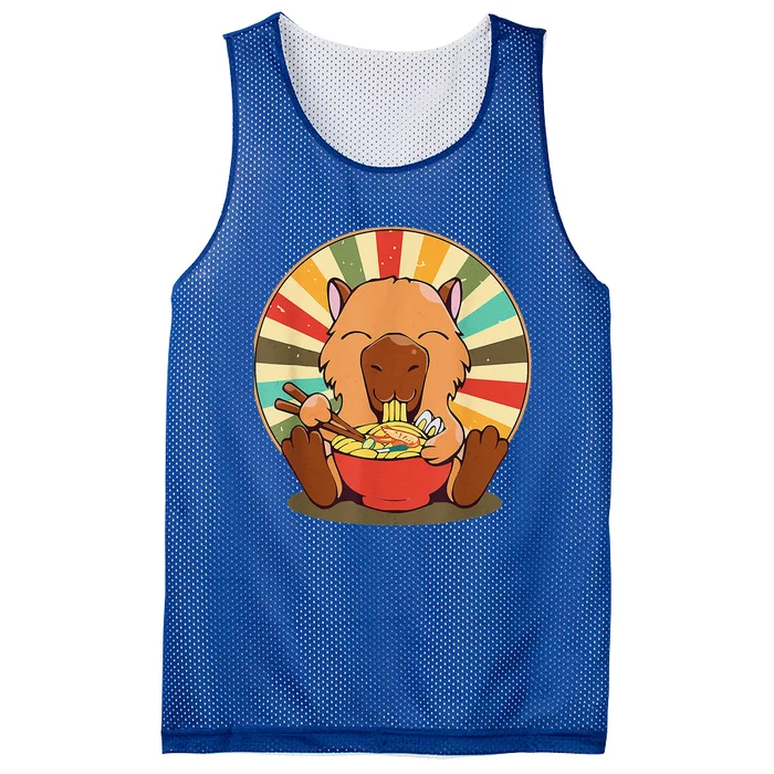 Cute Capybara Eating Ramen Funny Animal Anime Manga Mesh Reversible Basketball Jersey Tank