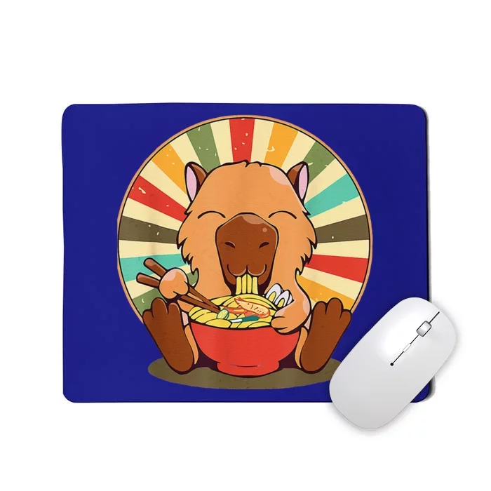 Cute Capybara Eating Ramen Funny Animal Anime Manga Mousepad