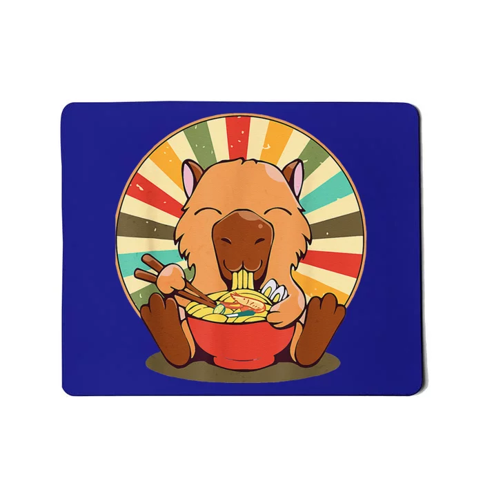 Cute Capybara Eating Ramen Funny Animal Anime Manga Mousepad