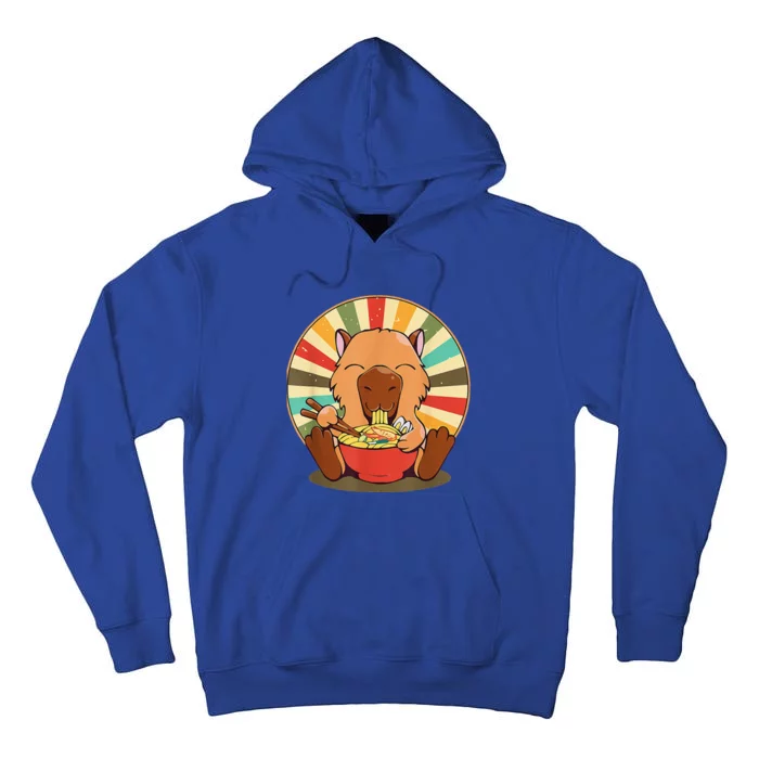 Cute Capybara Eating Ramen Funny Animal Anime Manga Tall Hoodie