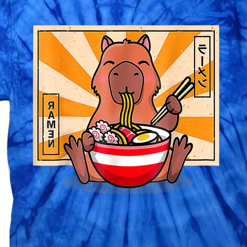 Cute Capybara Eating Ramen Funny Animal Anime Manga Tie-Dye T-Shirt