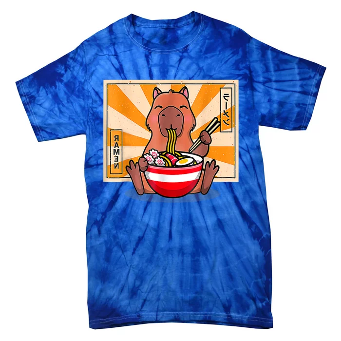 Cute Capybara Eating Ramen Funny Animal Anime Manga Tie-Dye T-Shirt