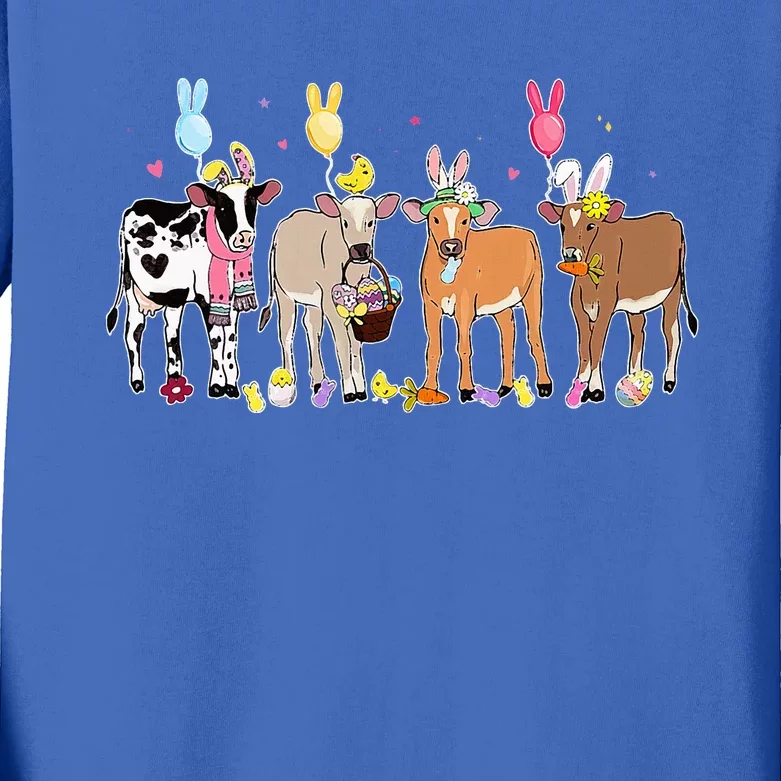 Cute Cow Easter Day Farm Animals Kids Long Sleeve Shirt