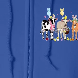 Cute Cow Easter Day Farm Animals Full Zip Hoodie