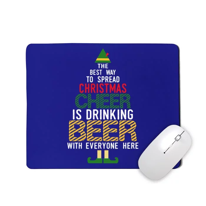 Christmas Cheer Elf Funny Naughty Santa Elf Beer Sweater Gift Mousepad