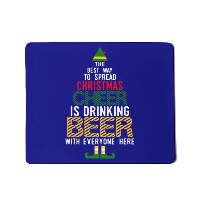 Christmas Cheer Elf Funny Naughty Santa Elf Beer Sweater Gift Mousepad