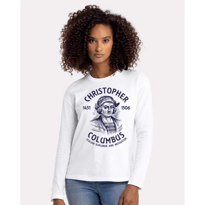 Christopher Columbus Explorer Womens Cotton Relaxed Long Sleeve T-Shirt