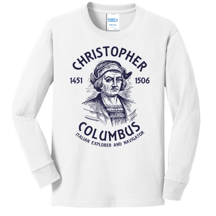 Christopher Columbus Explorer Kids Long Sleeve Shirt