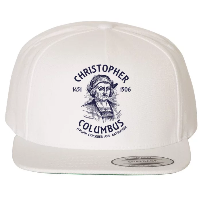 Christopher Columbus Explorer Wool Snapback Cap