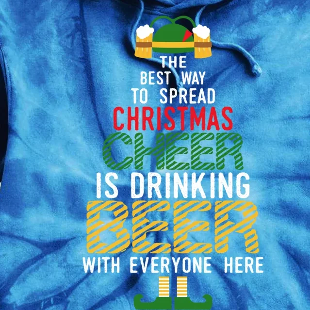 Christmas Cheer Elf Funny Santa Elf With Beer Hat Sweater Gift Tie Dye Hoodie