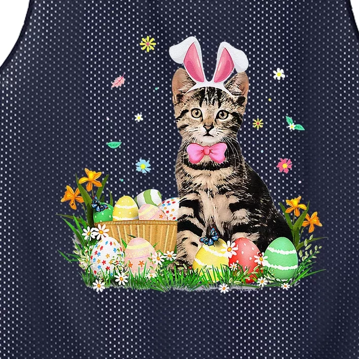 Cute Cat Easter Day Bunny Eggs Costume Gift Funny Mesh Reversible Basketball Jersey Tank