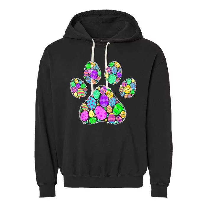 Cute Colorful Easter Eggs Dog Cat Paw Lover rabbit Garment-Dyed Fleece Hoodie