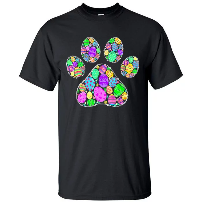 Cute Colorful Easter Eggs Dog Cat Paw Lover rabbit Tall T-Shirt