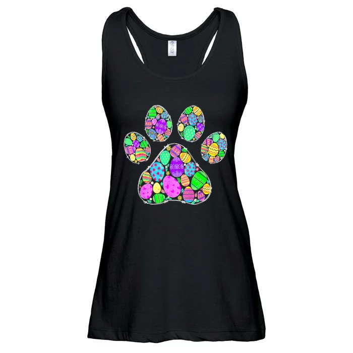 Cute Colorful Easter Eggs Dog Cat Paw Lover rabbit Ladies Essential Flowy Tank