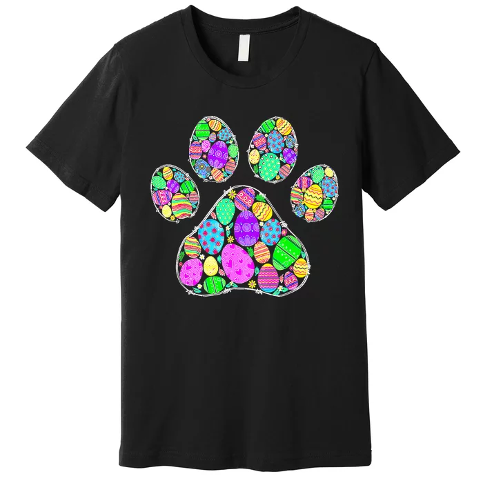 Cute Colorful Easter Eggs Dog Cat Paw Lover rabbit Premium T-Shirt