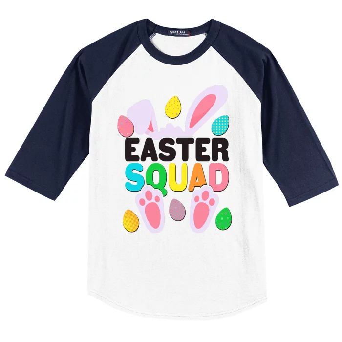 Cute Colorful Easter Squad Easter Bunny Rabbit Eggs Baseball Sleeve Shirt