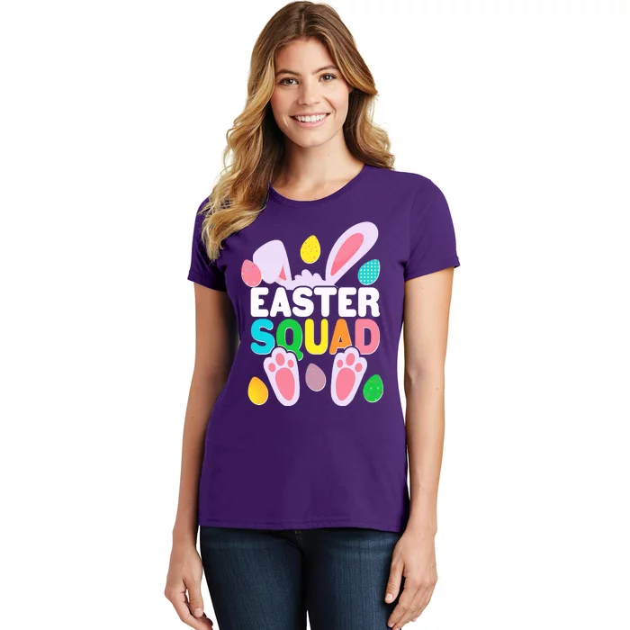 Cute Colorful Easter Squad Easter Bunny Rabbit Eggs Women's T-Shirt