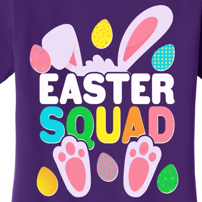 Cute Colorful Easter Squad Easter Bunny Rabbit Eggs Women's T-Shirt