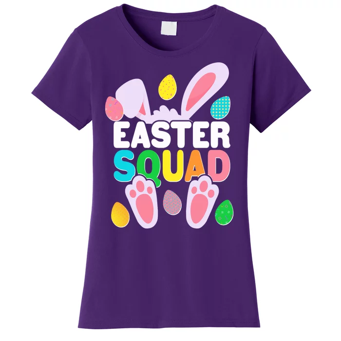 Cute Colorful Easter Squad Easter Bunny Rabbit Eggs Women's T-Shirt