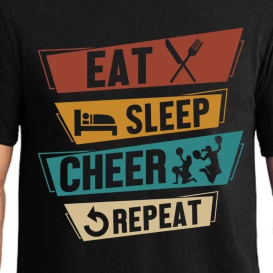 Cheerleading Cheer Eat Sleep Cheer Repeat Cheerleader Gift Pajama Set