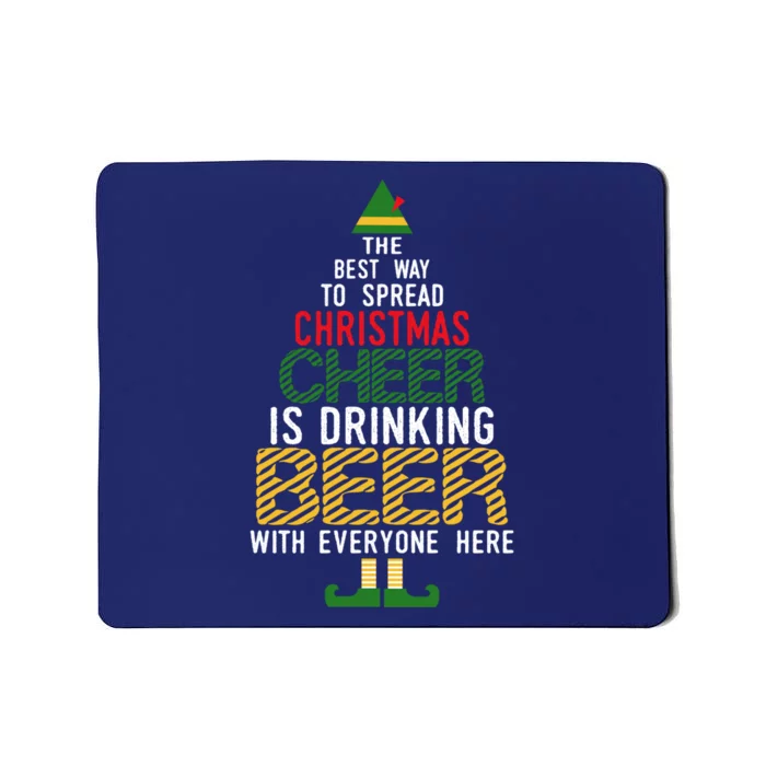 Christmas Cheer Elf | Funny Naughty Santa Elf Beer Sweater Mousepad