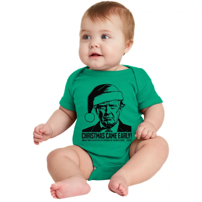 Christmas Came Early Trump Elected 47th President 11 05 24 Baby Bodysuit