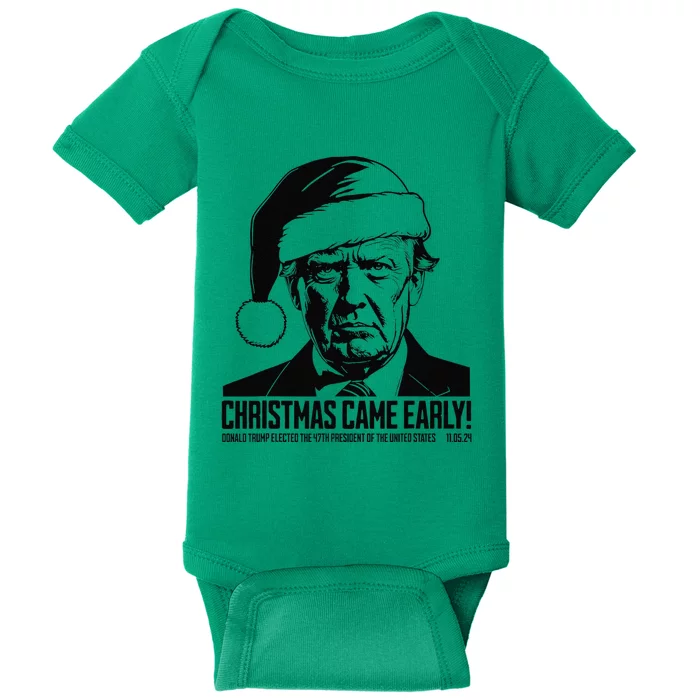 Christmas Came Early Trump Elected 47th President 11 05 24 Baby Bodysuit