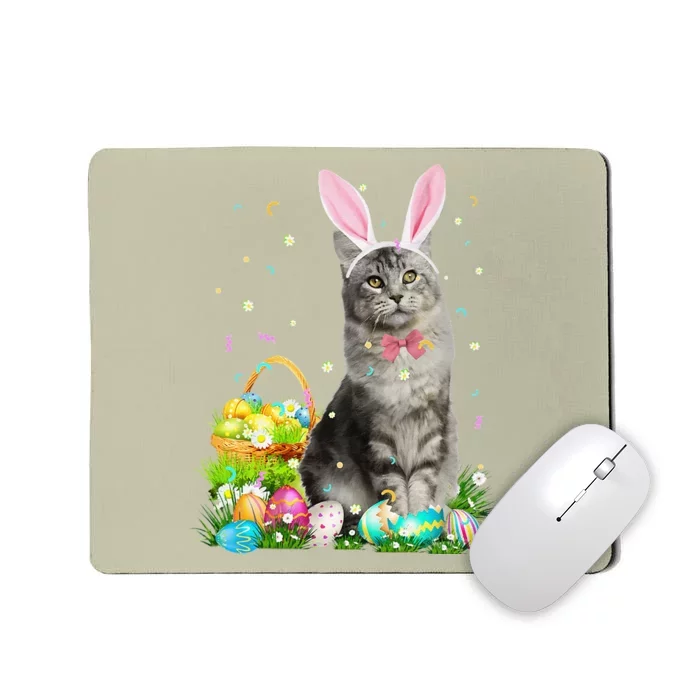 Cute Cat Easter Day Bunny Eggs Costume Gift Funny Cute Mousepad