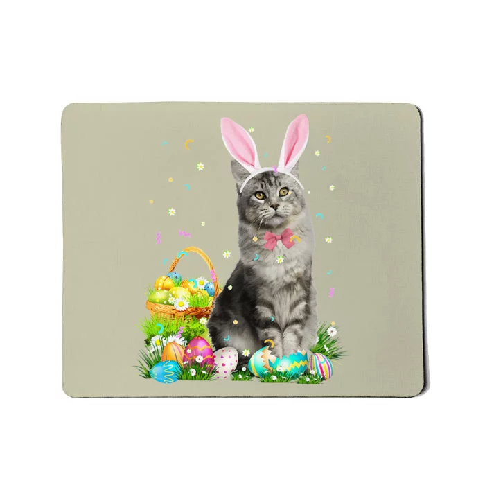 Cute Cat Easter Day Bunny Eggs Costume Gift Funny Cute Mousepad