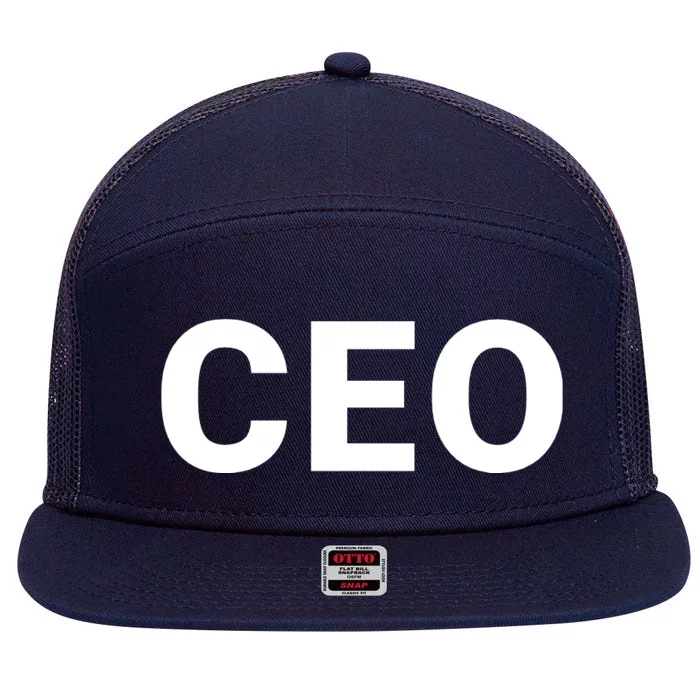 Ceo Chief Executive Officer Highest Ranking Executive Management Of Organization 7 Panel Mesh Trucker Snapback Hat