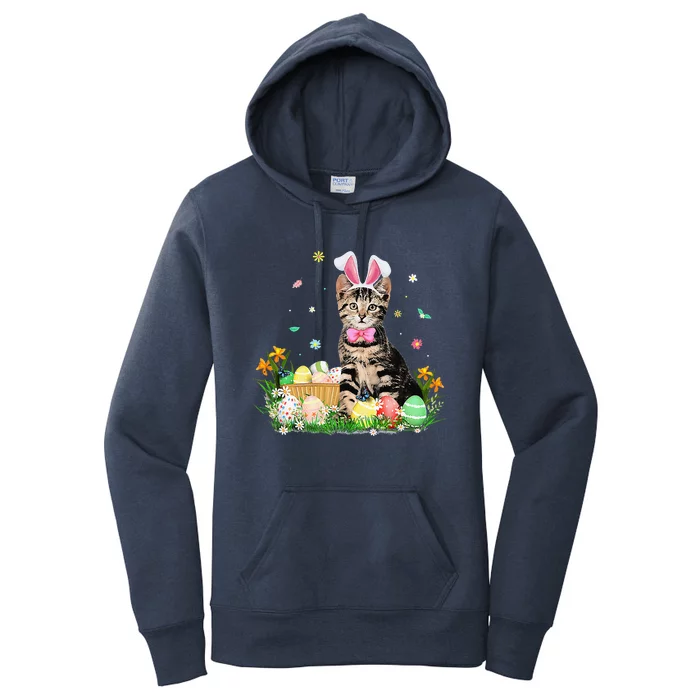 Cute Cat Easter Day Bunny Eggs Costume Gifts Womens Women's Pullover Hoodie