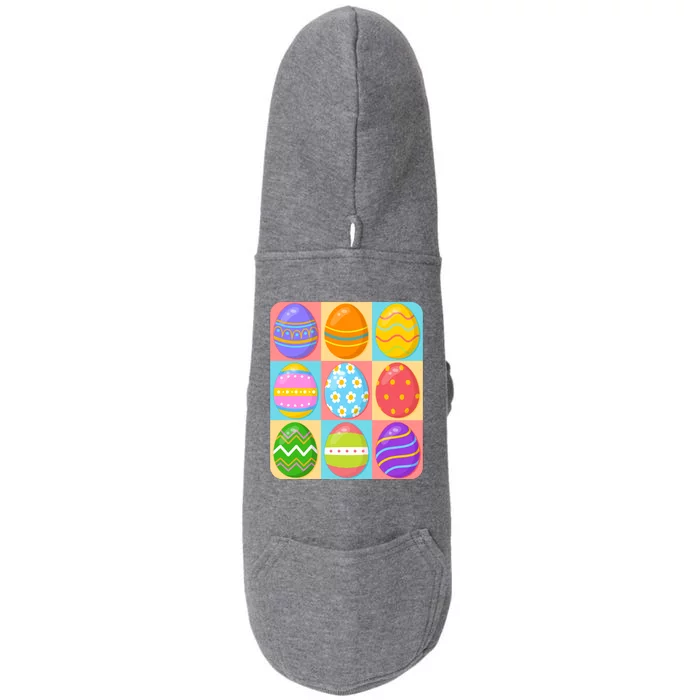 Cute Colorful Easter Egg Pop Art Doggie 3-End Fleece Hoodie