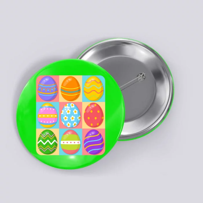 Cute Colorful Easter Egg Pop Art Button