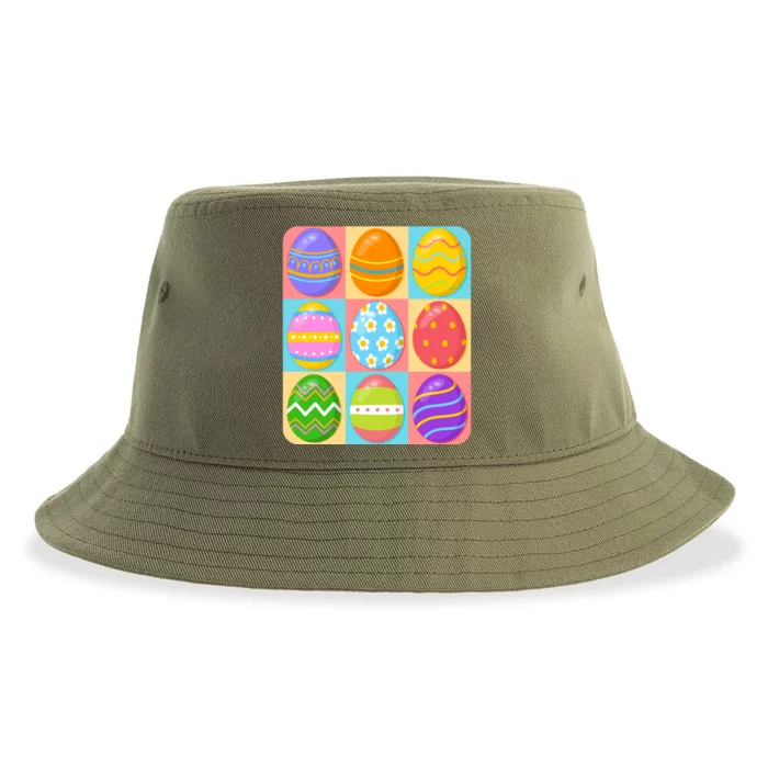 Cute Colorful Easter Egg Pop Art Sustainable Bucket Hat