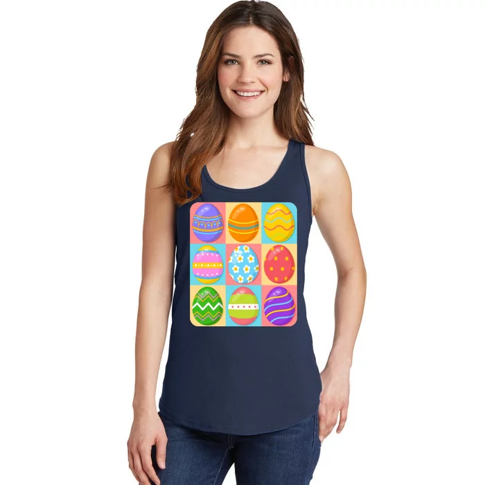 Cute Colorful Easter Egg Pop Art Ladies Essential Tank