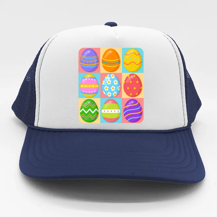 Cute Colorful Easter Egg Pop Art Trucker Hat