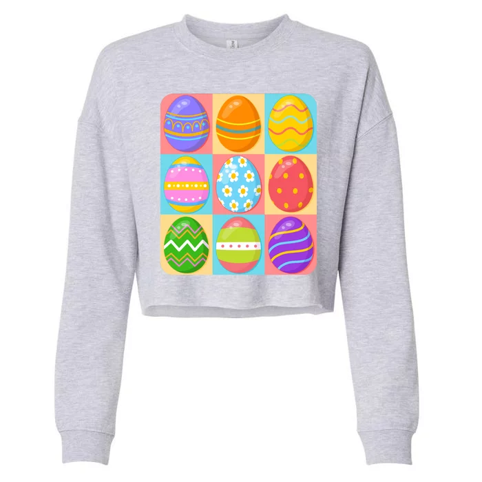 Cute Colorful Easter Egg Pop Art Cropped Pullover Crew