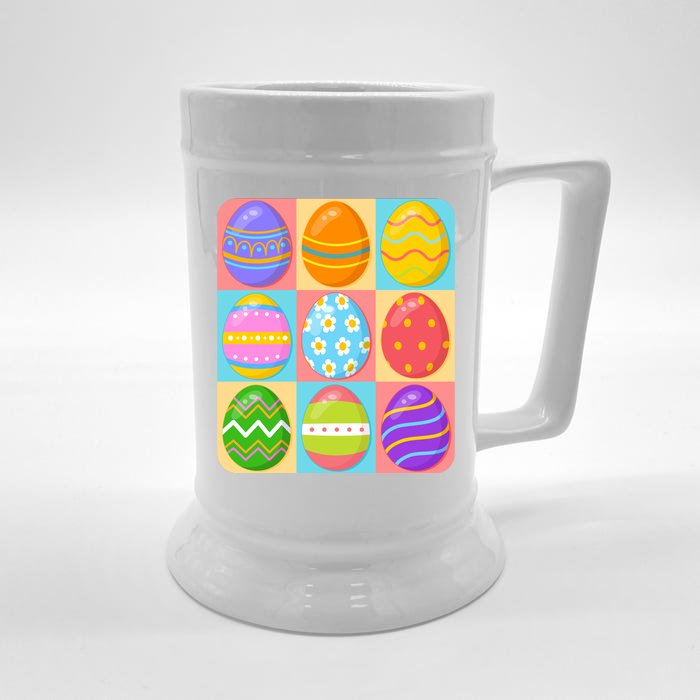 Cute Colorful Easter Egg Pop Art Front & Back Beer Stein