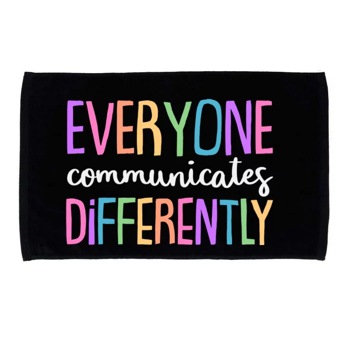 Colorful Cute Everyone Communicates Differently Microfiber Hand Towel