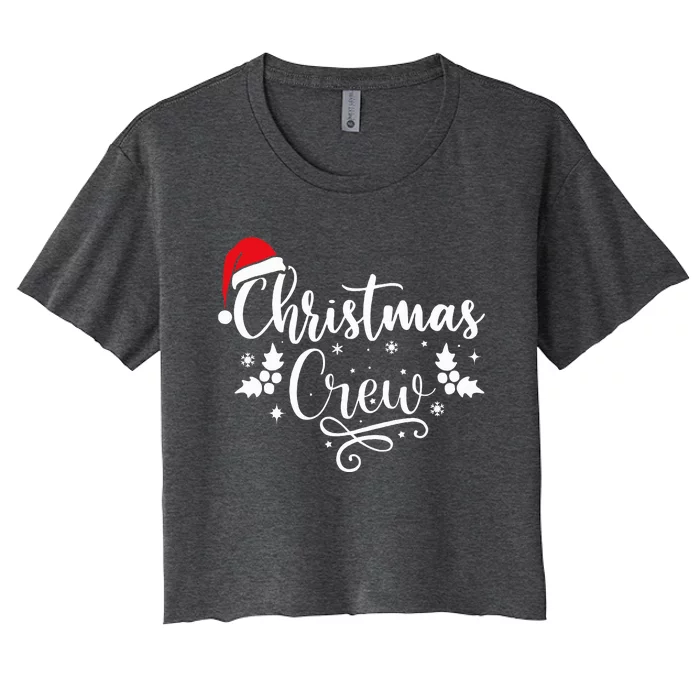 Christmas Crew Family Group Matching Christmas Pajama Party Women's Crop Top Tee