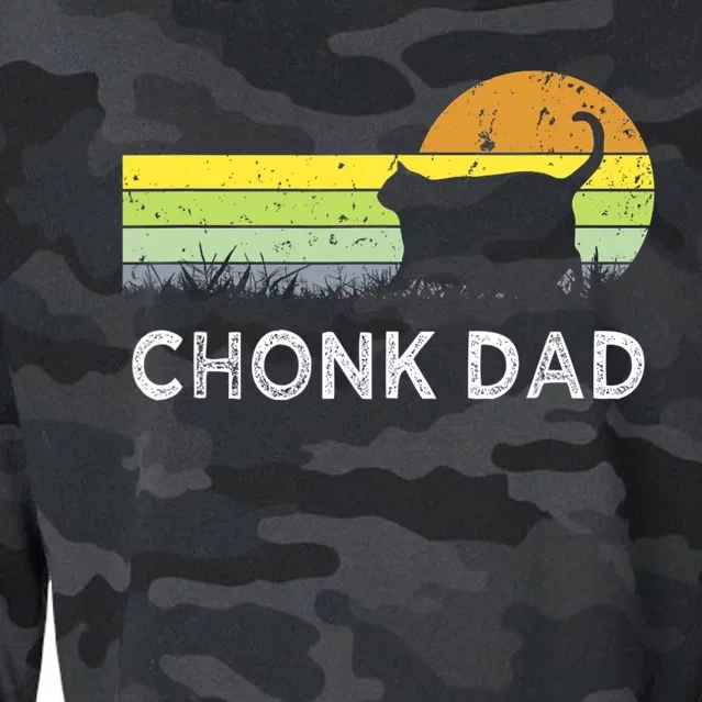 Chonk Cat Funny Cat Dad Meme Fluffiest Kitty Cropped Pullover Crew