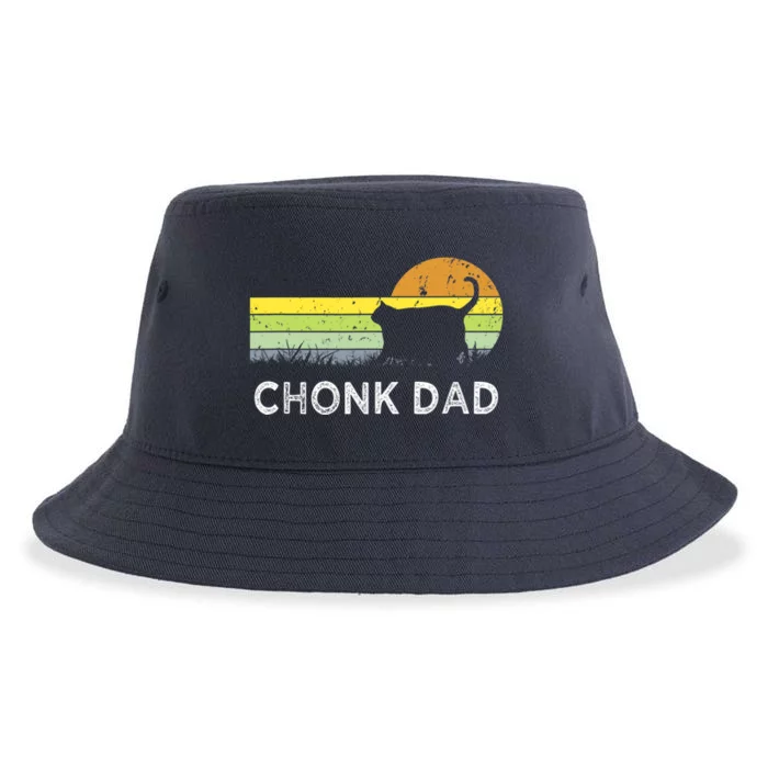 Chonk Cat Funny Cat Dad Meme Fluffiest Kitty Sustainable Bucket Hat