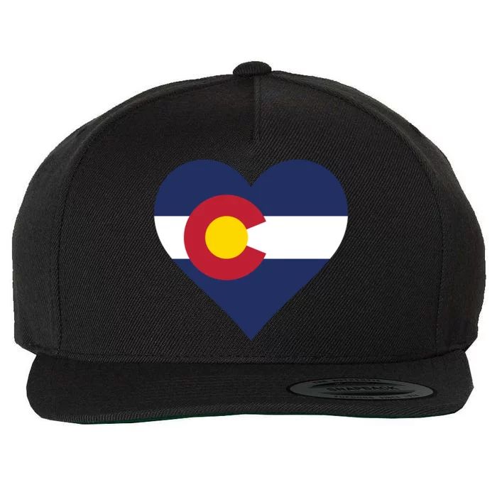 Cool Colorado Flag In Heart Shape Wool Snapback Cap