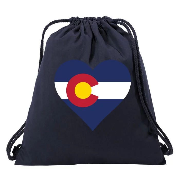 Cool Colorado Flag In Heart Shape Drawstring Bag